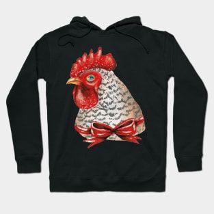 Rooster with a Red Bow Hoodie